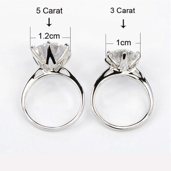 Screw Crystal Band Diamant Ring 925 Silver - Picture 13 of 16